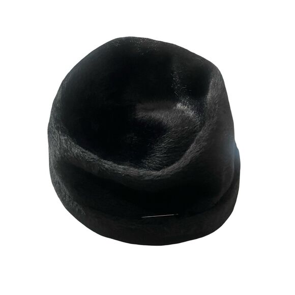 Vintage Pillbox Hat by Helios Made in Italy  Styled by Coronet Black Fur - Picture 1 of 9